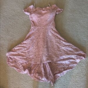 Pink Lace Off-Shoulder Dress